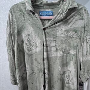 Tommy Bahama Palm Print Men's Shirt - Light Green